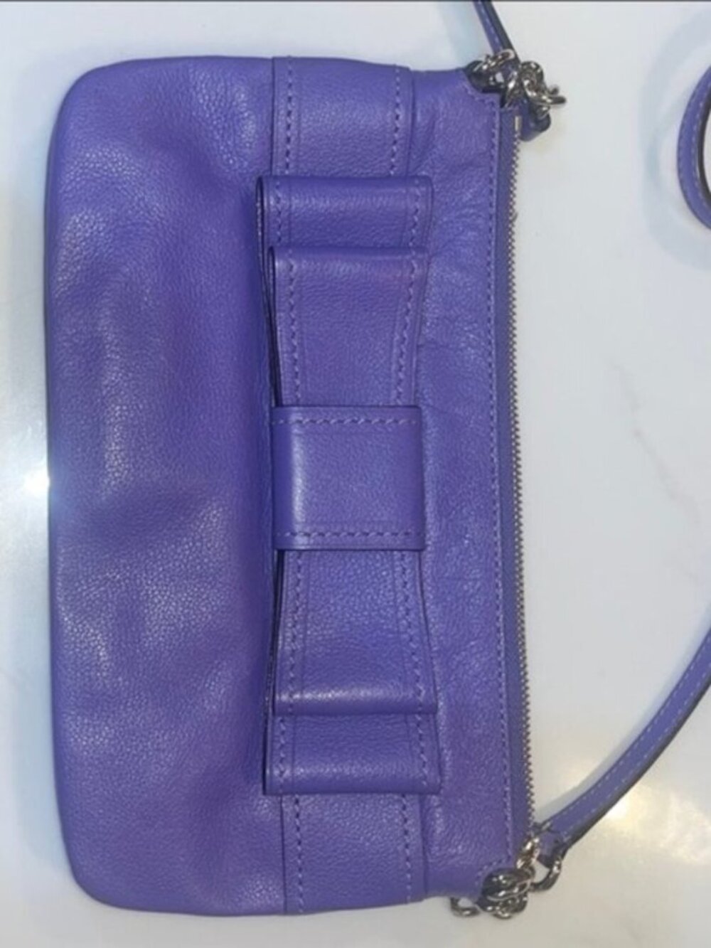 Kate Spade Purple Shoulder Bag with Bow Accent